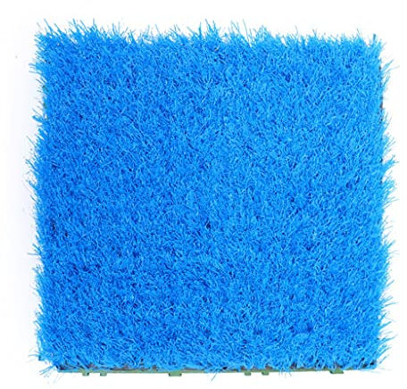 Kunstrasenfliese Blaue Ineinander Greifende Kunstrasen-Fliesen, Für Kindergarten Spielplatz/Schule, wasserdichte Und rutschfeste Bodendekorationsmatte, 30x30cm / 12x12 (Size : 11pcs/1 m2)