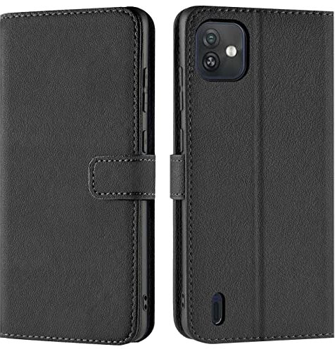 Verco Coque pour Wiko Y82, Housse Portefeuille pour Wiko Y82 Etui en Cuir Synthétique Fonction Stand Case, Noir