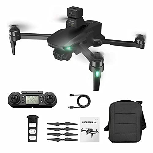 HODAGES Drone Pieghevole con Fotocamera per Adulti - Gimbal a 3 Assi, Funzione di prevenzione degli Ostacoli, 5g WiFi GPS Drone FPV Brushless Rc Quadcopter, Posizionamento del Flusso Ottico, Tempo d