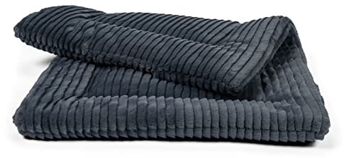 TrendPet Harmony 4cm gefütterte Hundedecke, Katzendecke, Liegedecke für Hunde und Katzen (Anthrazit, 130x90cm)