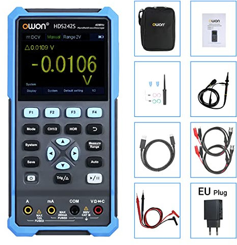 HDS242S Handheld Digital Oszilloskop mit Wareform Generator Funktion 40MHz 3 in1 2 Kanäle Digital True-RMS Multimeter