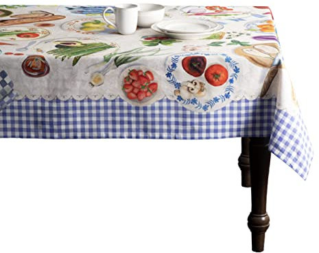 Maison d' Hermine, Tischdecke, rechteckig, 100 % Baumwolle, für Esszimmer, Landhaus, Zuhause, Hotel, Partys und Hochzeiten, Gourmettisch, Geschenk für Muttertag, Frühling und Sommer, 140 x 230 cm