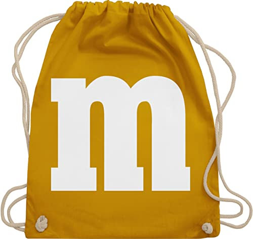 Turnbeutel Rucksack - Karneval Fasching - Taschen - Gruppen M und M Aufdruck I M&M Kostüm Gruppe I MundM & M I MM I Fastnacht I Fasnacht I Fasnet - Unisize - Senfgelb - rucksäcke jga