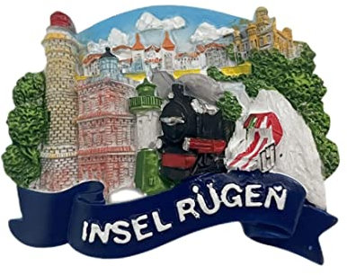 Kühlschrankmagnet Insel Rugen 3D Deutschland Souvenir Geschenk, Kunstharz, handgefertigt, Rügen, Kühlschrankmagnet, Heim und Küche, Dekorationssammlung