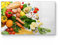 DEQORI Frühstücksbrett Glas | klein 23x14 cm | Motiv Lebensmittel Arrangement | Design Schneidebrett für Küche | Frühstücksbrettchen antibakteriell & rutschfest | Glasplatte & Servierplatte