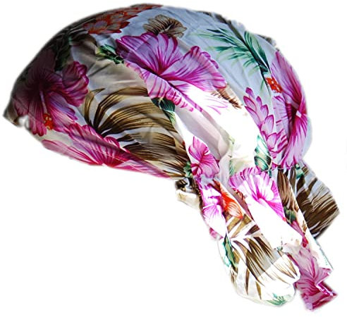 Cool4 Sommer Kopftuch Strand Bandana Meer Beanie Sonne Sonnenschutz Mütze Chemo Cap A04 (Natur asiatisch Flieder geblümt)