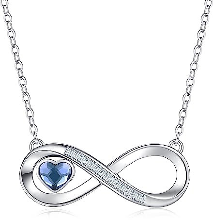 LOUISA SECRET Collana Donna Love Infinity Collane Gioielli Donna Regalo Natale Compleanno Festa Della Mamma per Moglie Amiche Amica (Acciaio inox-Blu)