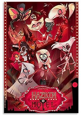 UMCHU Anime Hazbin Hotel Fanart Poster Dekorative Malerei Leinwand Wandkunst Wohnzimmer Poster Schlafzimmer Malerei,Wandkunst Bilddruck Moderne Familienzimmer Dekor 08x12inch(20x30cm)