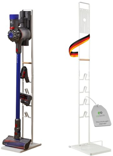 conecto Staubsauger Ständer Halterung universal kompatibel mit Dyson V11, V8, V7, V15, V12, V10, Bodenständer, Zubehör Halter, Weiß