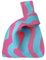 Anopo Donna Polso Nodo Borsa Tote Piccolo Uncinetto Polsino Borsa a Mano Estetico Carino Maglia Borsetta Onda Blu Rosa