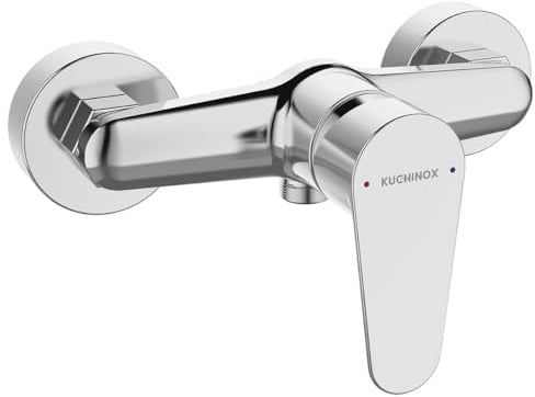 KOLMAN Brausearmatur Wasserhahn Bad Silber FRESNO Duscharmatur Brausebatterie Wasserhahn Duschmischer
