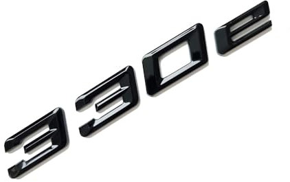 MCK Auto - 330e schwarz glänzend Kotflügel vorne hinten schwarz Badge Logo Kofferraum Emblem Aufkleber Kleber Tuning