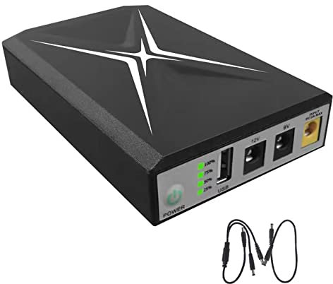 10400 mAh Mini-USV-Akku, Backup, USB, 5 V, 2 A, 5,5 x 2,5 mm, 9 V, 1 A, 12 V, 1 A, tragbares, unterbrechungsfreies Netzteil für Router