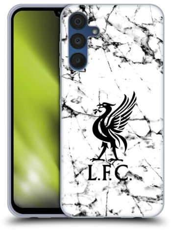 Head Case Designs Offizielle Liverpool Football Club Liver Bird Schwarz Marmor Soft Gel Handyhülle Hülle kompatibel mit Samsung Galaxy A15