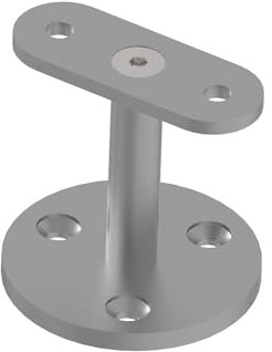 Sellon24® Handlaufträger Handlaufstütze Handlaufhalter Edelstahl V2A für Profil Handlauf für flach Halterung Handlaufstuetze Holz Reling Brüstungserhöhung eckig Handlauftraeger Mauer 0708.000