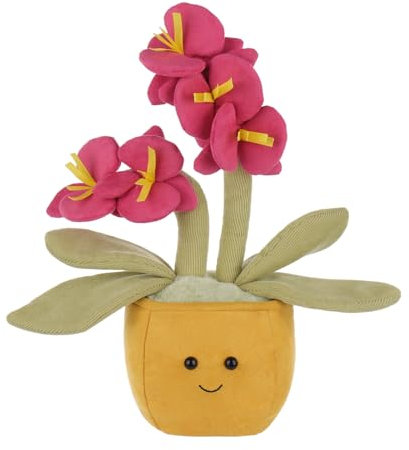 Apricot Lamb Pflanzen phalaenopsis Orchidee Plüschtiere für Kinder, weiche niedliche Kuscheltier für Baby Mädchen und Jungen, Flauschige Pflanzen phalaenopsis Orchidee Rosa 28 cm