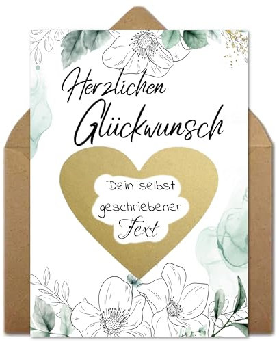 Gutschein zum selber Ausfüllen mit Rubbelaufkleber | Herzlichen Glückwunsch | Karte zum selbst Beschriften | Geburtstagskarte | Geschenke für Frauen, Freundin | Kinogutschein, Reisegutschein