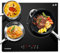 AMZCHEF Plaque vitrocéramique 3 feux 5400W,60cm Table de cuisson vitrocéramique encastrable avec 9 niveaux, zone de puissance maximale 2400W, arrêt automatique, minuterie,verrouillage de sécurité,noir