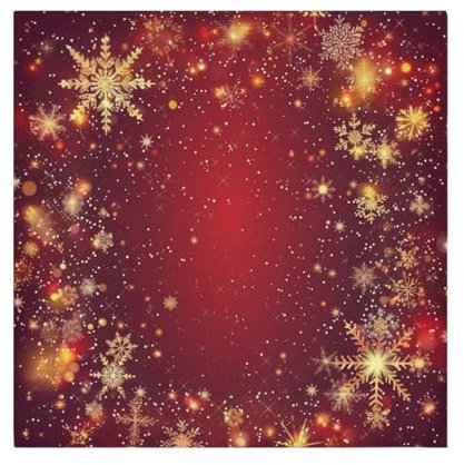 Weihnachtliche Stoffservietten, rot, Weihnachtssterne, Schneeflocken, Stoffservietten, Set mit 6 Stück, waschbar, wiederverwendbar, Polyester-Tischservietten für Familienessen, Party, Urlaub