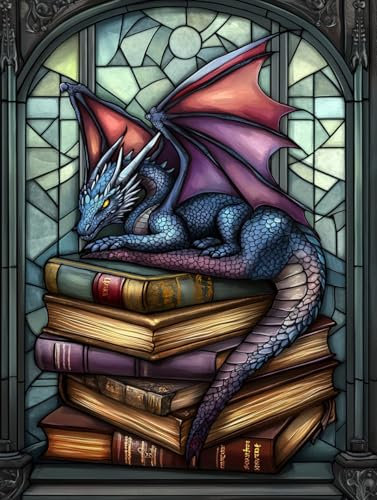 LOMSIOY DIY Diamond Painting Set Dinosaurier 5D Diamond Painting Pictures with Accessories for Full Drill Rhinestone Embroidery Bücher Diamond Painting Crystal Adult Home Wall Decor 30 X 40 cm19362