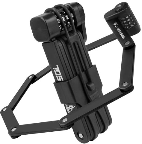 JAGASOL Heavy Duty Anti-Theft Folding Bike Lock, Combination Fold Chain Lock for Bicycle Scooter Motorcycle, 0.8 Inches Wide 0.3 Inches Thick Alloy Steel, Anti-Pinch, Anti-Crush, Anti-Saw, 110 cm