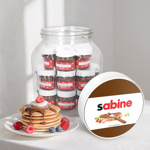 Personalisiertes nutella-Glas: Dein individueller Genuss mit Namen auf hochwertigem Schokoladenglas (21 Mini Gläsern)