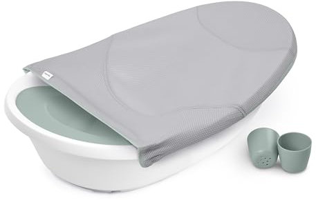 Ingenuity 4-in-1-Babybadewanne für Neugeborene bis Kleinkinder, mit verstellbarer Wiegeschaukel, stützendem Badesitz, 2 Spülbechern, 4 Nutzungsstufen, 0-24 Monate
