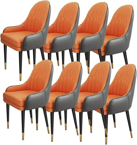Moderne Esszimmerstühle, 8er-Set, für Küche und Esszimmer, Mikrofaser-Leder, Polsterstühle für Schlafzimmer, Balkon, Wohnzimmer und Make-up-Tisch, stilvoller Sofasessel für Hochzeitszimmer