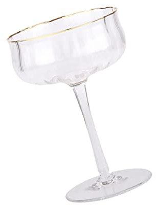 TIDTALEO Set 6 Bicchieri Da Cocktail in Vetro 260ml Calici Eleganti Per Feste e Bicchieri Da Martini Per Whisky e Bevande