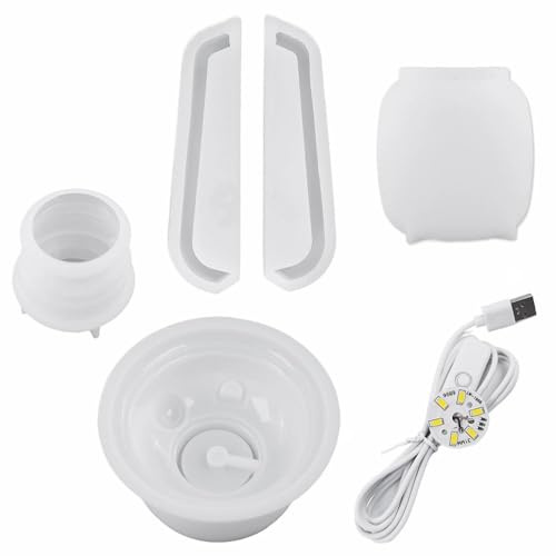 Harz-Formen-Set, Hurrican-Lampe, Silikonform für Harzguss, Epoxidharz, 3 Retro-Formen, LED mit Lichtern