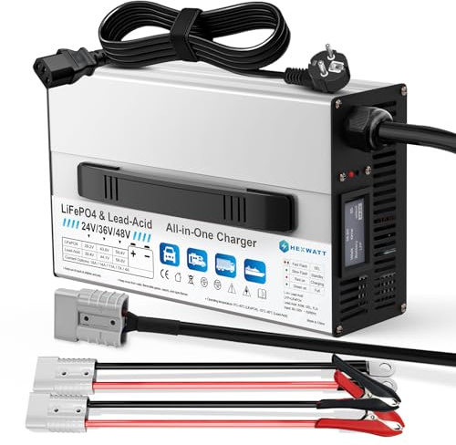 24V/36V/48V LiFePO4 & AGM All in One Battery Charger,LiFePO4 29.2V,43.8V,58.4V Charger and Lead-Acid (AGM/Gel/FLA) 24V/36V/48, Adjustable Current 4A-18A with LCD Display