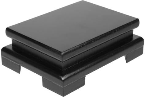 SOIMISS Support Pot de Fleur Bois Rectangulaire Riser Stable pour Petite Plante Cache-pot Décoratif pour Balcon et Bureau Pied de Présentation Solide