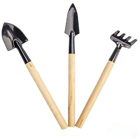 3 Stücke Mini Gartengeräte Set, Gartenschaufel Gartenwerkzeug Spaten Und Schaufel, Sukkulenten-Werkzeuge für die Pflege von Gartenpflanzen