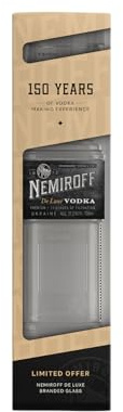 Nemiroff De Luxe Vodka 0,7 l in Geschenkpackung mit Glas | Preisgekrönt | natürliche Zutaten | Reinster Geschmack | Innovation inspiriert aus traditioneller Destillationskunst | 37,5% vol.