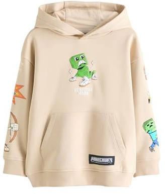 NEXT Jungen Standard Lizenziertes Kapuzensweatshirt Minecraft Stein Numeric_164
