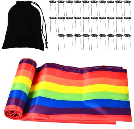 Generisch Teamwork-Laufmatte | Gruppenspiel | Regenbogen-Rutschbahn | für Kinder, Erwachsene, Kita, Spieltreffen, Garten, Geburtstag, Camping