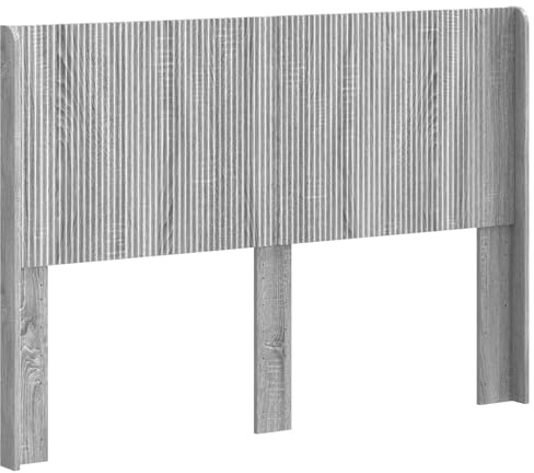 vidaXL Kopfteil Graues Sonoma Holzwerkstoff, Bettkopfteil, modernes Design, rechteckig, senkrechte Leisten, Holz, minimalistisches Möbelstück