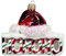 Unbekannt Christbaumschmuck Figuren (Weihnachtsmütze Ho Ho Ho 7,5cm) Weihnachtskugeln Weihnachtsbaumschmuck Christbaumkugeln Deko Glas