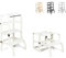 Ette Tete STEP'n'SIT® • Wandelbare Montessori Lernturm + Tisch, 2 in 1 (Mit Messingverschlüssen, Weiß)