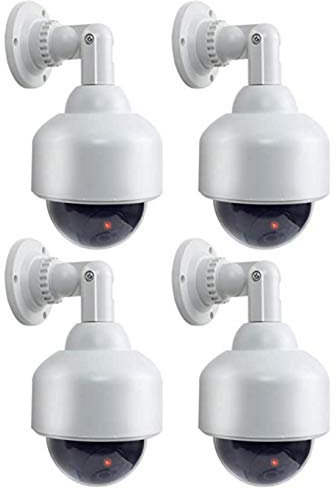 4 cámaras de vigilancia Dummy Dome con Cable de Objetivo con luz Intermitente, Impermeable, para Interior y Exterior