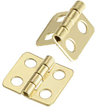 sourcing map 0.5 Mini Charnière Boîte à Bijoux Boîte en Bois Charnières Raccords Doré Plaine 30pcs