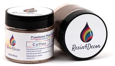 RESIN4DECOR Metallpulverförmiges Perlglanzglimmerpigment für Epoxidharzprojekte, Schmuck, Kunsthandwerksprojekte, Epoxidtisch, Tafel, Tablett, Leinwand, Malerei, 25g (Coffee)