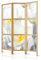 decomonkey Paravent Raumteiler Innen WeiÃŸ Blumen 135x171 cm 3 Teilig Room Divider Wall Raumteiler Stehend Trennwand Sichtschutz Spanische Wand Sichtschutzwand Wohnzimmer Holz Spa Zen Modern