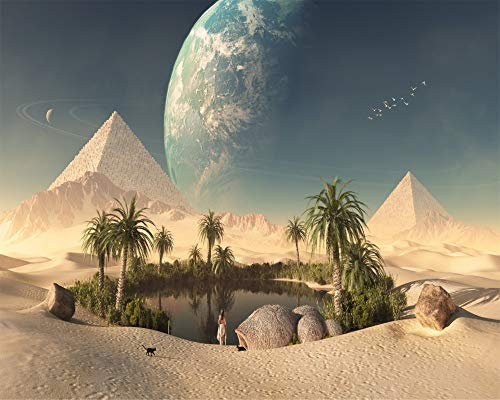ZSFFSZ Jigsaw Puzzles 1000 Piece Eine Oase In Der Wüste Zu Den Pyramiden In Ägypten Wooden Assembling Decoration Für Das Haus Toy Game Gift Pädagogisches Spielzeug Für Kinder Und Erwachsene