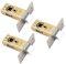 BE-TOOL - 3 piezas Cerradura de pasador tubular Perno Cerradura de lengüeta única para uso con manijas de puerta de palanca Lengüeta de la cerradura silencioso de baño (35mm Plano)