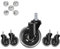 Hirate 3 Office Chair Casters Wheel with 3/8-16UNC Threaded Stem Heavy Duty Caster Replacement Smooth Rolling for Hardwood Floors, Set of 5 with Nylon Lock Nuts