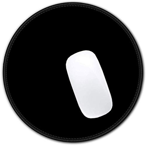 Hsurbtra Black Mouse Pad, Premium-Textured Small Round Mousepad 22 x 22 cm, Stitched Edge Anti-slip Waterproof Rubber Mouse Mat, Pretty Cute Mouse Pad for Office Home Gaming Laptop Men Women Kids