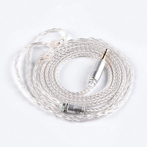 HIFIHEAR Replacement Cable,16 Core Silver Plated Detachable Earphone Cable,Stereo Headphone Cable C PIN Audio Contact Replacement Cable for ZSN ZSN Pro AS16 CCA A10 CA4 C12 Series(C-PIN, 3.5MM)