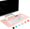 Schreibtischunterlage aus Leder mit rutschfester Wildlederbasis, wasserdicht, multifunktional, Schreibtisch-Schreibunterlage, großes Mauspad, Laptop- und Tastatur-Tischschutz, Gaming-Pad (Pink)