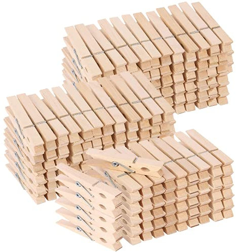 200 mollette per vestiti da 3 pollici in legno, resistenti molle, in legno, per bucato, appendere vestiti, immagini, artigianato